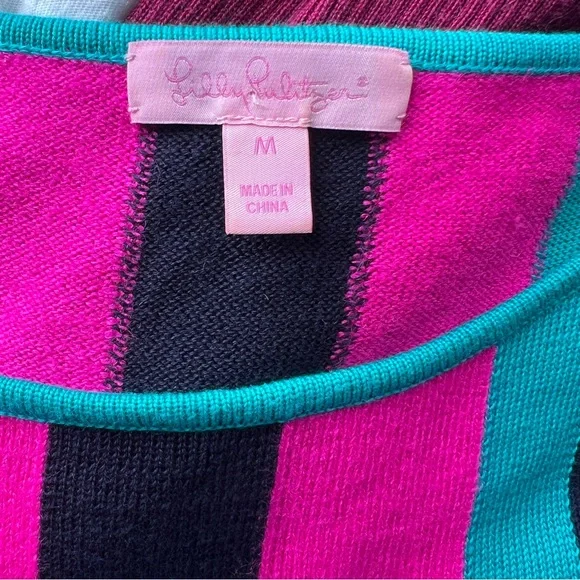 Lilly Pulitzer Isabella Mod Retro Colorblock Sweater Mini Dress Navy Pink Teal - Picture 5 of 7